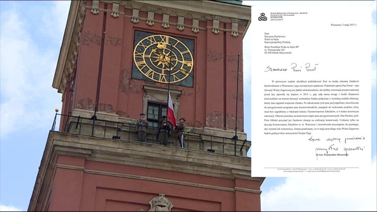 "W maju przyszłego roku Wieża Zegarowa będzie godnym tłem". Dyrektor Zamku Królewskiego odpowiedział Pawłowicz