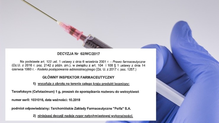 Antybiotyk Tarcefoksym wycofany z obrotu. Ma "widoczne zanieczyszczenia"