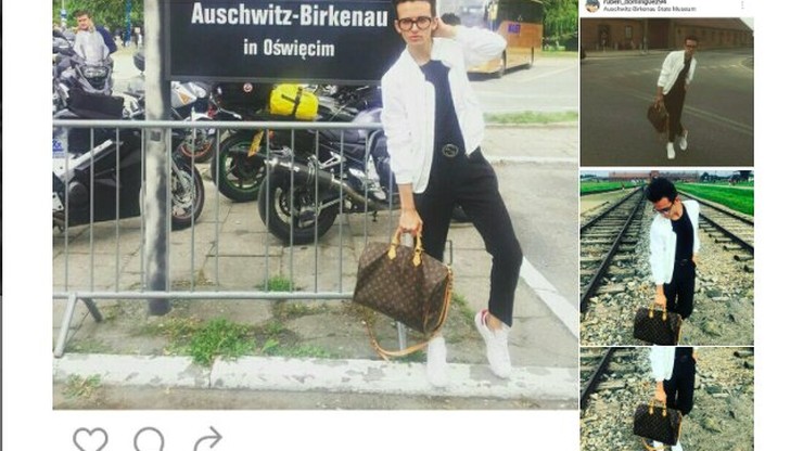 Bloger modowy urządził sesję zdjęciową w byłym obozie Auschwitz