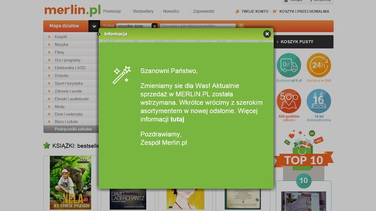 Sprzedaż w Merlin.pl wstrzymana. Będą zwolnienia ponad 100 pracowników