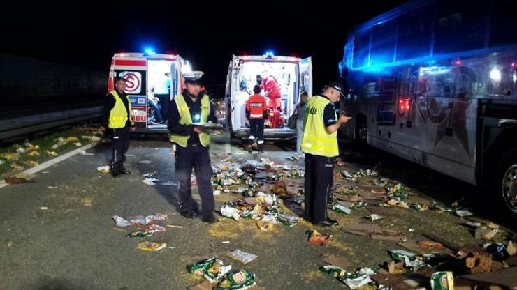 Wypadek autobusu wiozącego dzieci na kolonie