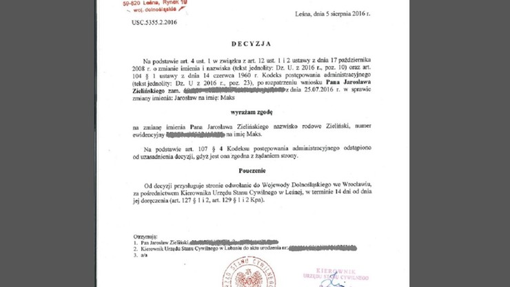 Zmienił imię, bo nie chciał być kojarzony z Jarosławem Kaczyńskim. Od dziś jest Maksem