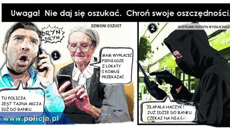 Nie daj się oszukać "na policjanta"! Komiksowa akcja stołecznej policji
