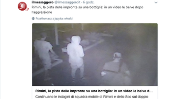 02-09-2017 15:20 Kamery monitoringu nagrały sprawców napadu w Rimini. Włoskie media publikują ich wizerunek
