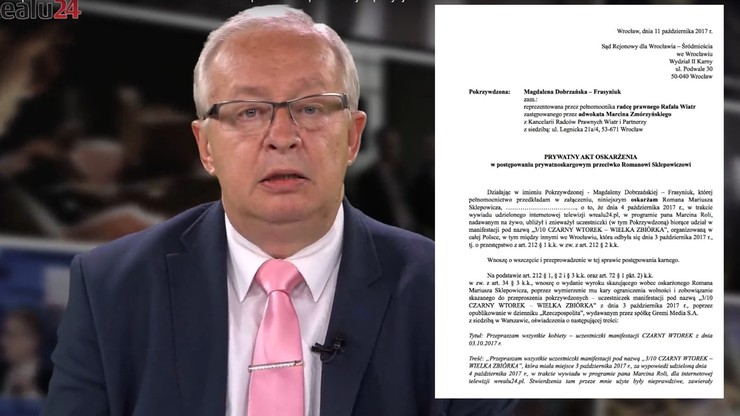 Żona Frasyniuka pozwała Sklepowicza za wulgarne słowa o uczestniczkach "Czarnego Protestu"