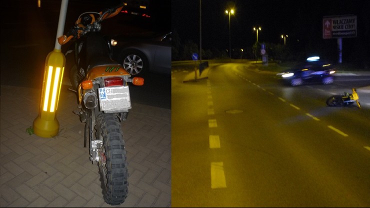 Cytat z filmu zamiast tablicy rejestracyjnej. Motocyklista pod wpływem alkoholu uciekał przed policją