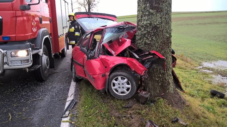 Auto wbiło się w drzewo. Śmiertelny wypadek w woj. warmińsko-mazurskim