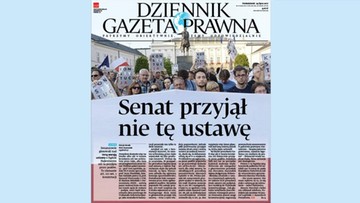 23-07-2017 22:52 "Gazeta Prawna": Senat przegłosował niewłaściwą wersję ustawy o Sądzie Najwyższym