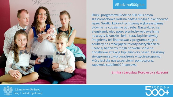 Radny PiS w reklamie programu Rodzina 500+