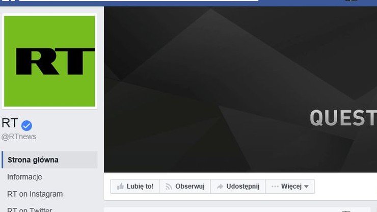 Facebook zablokował rosyjską telewizję RT