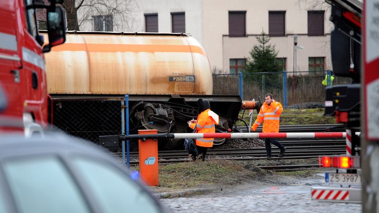 Wykolejenie cystern z amoniakiem w Szczecinie