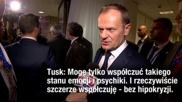 10-03-2017 14:00 Kaczyński: "Tusk nie może występować z flagą biało-czerwoną". Tusk: "Współczuję stanu emocji i psychiki"