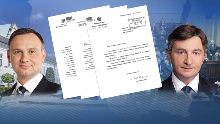 Sprawa głosowania "na dwie ręce". Kancelaria pokazuje korespondencję między prezydentem a marszałkiem Sejmu