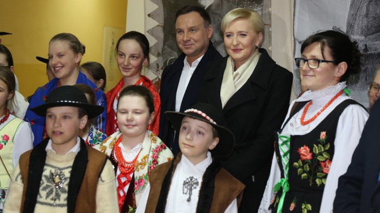 Prezydent Duda na koncercie dudziarzy. "Cieszę się gdy widzę muzykująca młodzież"