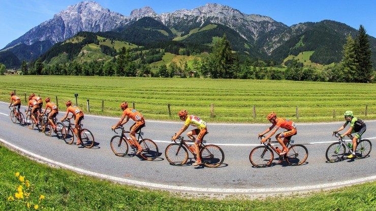 Jan Hirt na podium wyścigu Dookoła Austrii