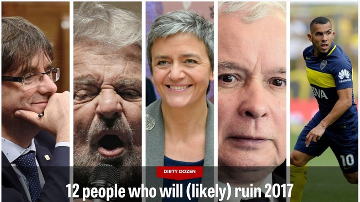 Kaczyński wśród osób, które mogą "zrujnować" 2017 rok
