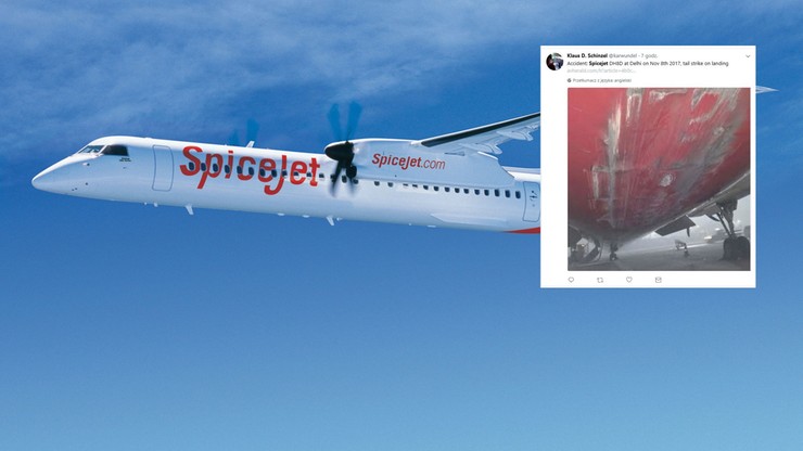 "Wystrzelił ogon" Bombardiera. Chwile grozy pasażerów samolotu SpiceJet podczas lądowania