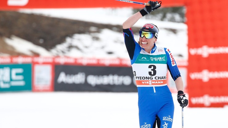 Justyna Kowalczyk blisko Alberto Tomby